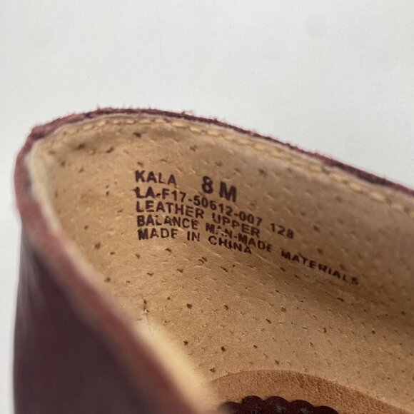 Latigo Size 8 M Kala Maroon Leather Classic Pump Chunky Heel Anthropologie - Picture 10 of 12